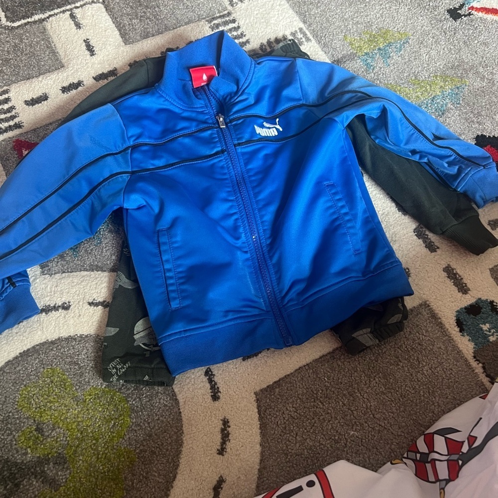 Puma Royal Blue Track Jacket + Baby Yoda Sweatsuit 3T